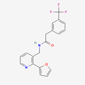 molecular formula C19H15F3N2O2 B2749321 N-((2-(furan-2-yl)pyridin-3-yl)methyl)-2-(3-(trifluoromethyl)phenyl)acetamide CAS No. 2034549-77-2