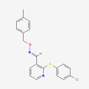 molecular formula C20H17ClN2OS B2749323 2-((4-Chlorophenyl)sulfanyl)nicotinaldehyde o-(4-methylbenzyl)oxime CAS No. 478031-05-9