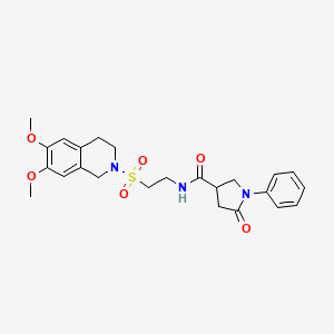 N-(2-((6,7-dimethoxy-3,4-dihydroisoquinolin-2(1H)-yl)sulfonyl)ethyl)-5-oxo-1-phenylpyrrolidine-3-carboxamide