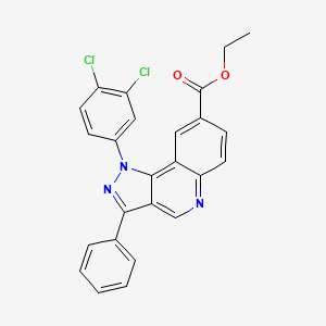 molecular formula C25H17Cl2N3O2 B2749330 ethyl 1-(3,4-dichlorophenyl)-3-phenyl-1H-pyrazolo[4,3-c]quinoline-8-carboxylate CAS No. 901264-89-9