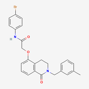 N-(4-bromophenyl)-2-[[2-[(3-methylphenyl)methyl]-1-oxo-3,4-dihydroisoquinolin-5-yl]oxy]acetamide