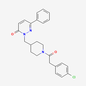 molecular formula C24H24ClN3O2 B2749341 2-({1-[2-(4-Chlorophenyl)acetyl]piperidin-4-yl}methyl)-6-phenyl-2,3-dihydropyridazin-3-one CAS No. 2097929-27-4
