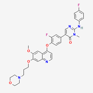 5-[3-Fluoro-4-[[6-methoxy-7-(3-morpholinopropoxy)quinolin-4-yl]oxy]phenyl]-2-(4-fluorophenylamino)-3-methylpyrimidin-4(3H)-one