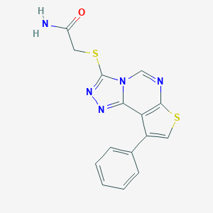 2-[(12-Phenyl-10-thia-3,4,6,8-tetrazatricyclo[7.3.0.02,6]dodeca-1(9),2,4,7,11-pentaen-5-yl)sulfanyl]acetamide