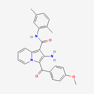 molecular formula C25H23N3O3 B2749354 2-amino-N-(2,5-dimethylphenyl)-3-(4-methoxybenzoyl)indolizine-1-carboxamide CAS No. 903342-86-9