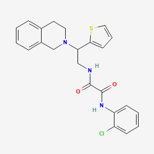 molecular formula C23H22ClN3O2S B2749355 N1-(2-chlorophenyl)-N2-(2-(3,4-dihydroisoquinolin-2(1H)-yl)-2-(thiophen-2-yl)ethyl)oxalamide CAS No. 898452-75-0
