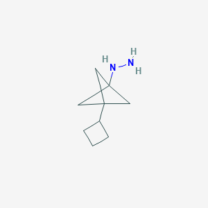 molecular formula C9H16N2 B2749361 (3-Cyclobutyl-1-bicyclo[1.1.1]pentanyl)hydrazine CAS No. 2287334-27-2