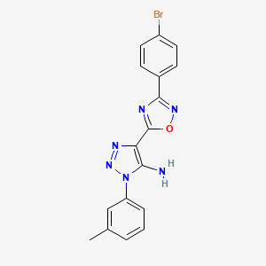 molecular formula C17H13BrN6O B2749369 4-(3-(4-bromophenyl)-1,2,4-oxadiazol-5-yl)-1-(m-tolyl)-1H-1,2,3-triazol-5-amine CAS No. 931739-27-4