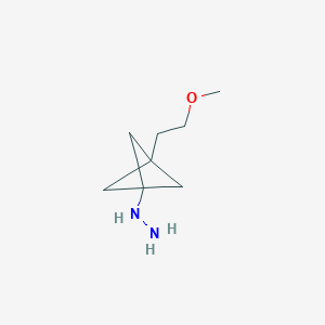 molecular formula C8H16N2O B2749376 [3-(2-Methoxyethyl)-1-bicyclo[1.1.1]pentanyl]hydrazine CAS No. 2287273-18-9