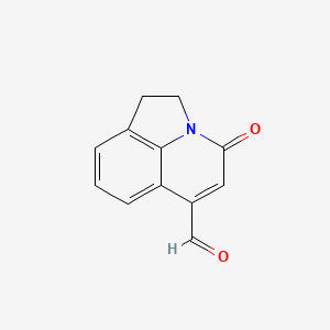 molecular formula C12H9NO2 B2749377 4-oxo-1,2-dihydro-4H-pyrrolo[3,2,1-ij]quinoline-6-carbaldehyde CAS No. 889951-29-5