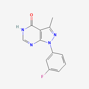 molecular formula C12H9FN4O B2749383 1-(3-氟苯基)-3-甲基-1H,4H,5H-吡唑并[3,4-d]嘧啶-4-酮 CAS No. 1993233-09-2