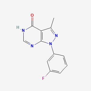 molecular formula C12H9FN4O B2749383 1-(3-fluorophenyl)-3-methyl-1H,4H,5H-pyrazolo[3,4-d]pyrimidin-4-one CAS No. 1993233-09-2