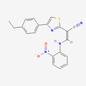(Z)-2-(4-(4-ethylphenyl)thiazol-2-yl)-3-((2-nitrophenyl)amino)acrylonitrile