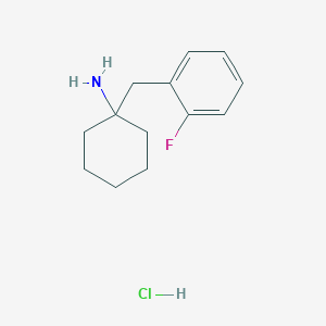 molecular formula C13H19ClFN B2749391 1-[(2-氟苯基)甲基]环己酰胺；盐酸盐 CAS No. 2305253-71-6