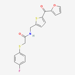 2-((4-fluorophenyl)thio)-N-((5-(furan-2-carbonyl)thiophen-2-yl)methyl)acetamide