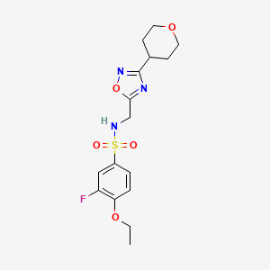 4-ethoxy-3-fluoro-N-((3-(tetrahydro-2H-pyran-4-yl)-1,2,4-oxadiazol-5-yl)methyl)benzenesulfonamide