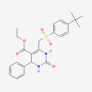 molecular formula C24H28N2O5S B2749402 Ethyl 6-{[(4-tert-butylphenyl)sulfonyl]methyl}-2-oxo-4-phenyl-1,2,3,4-tetrahydropyrimidine-5-carboxylate CAS No. 865657-07-4