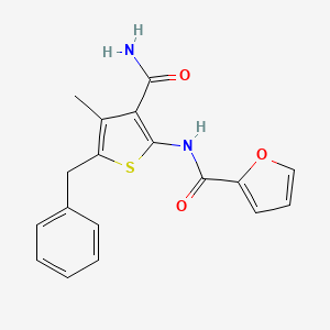 molecular formula C18H16N2O3S B2749405 N-(5-benzyl-3-carbamoyl-4-methylthiophen-2-yl)furan-2-carboxamide CAS No. 433313-36-1