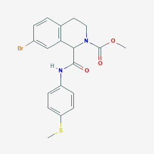 molecular formula C19H19BrN2O3S B2749414 甲酸-7-溴-1-((4-(甲硫基)苯基)羰胺基)-3,4-二氢异喹啉-2(1H)-羧酸酯 CAS No. 1396624-43-3