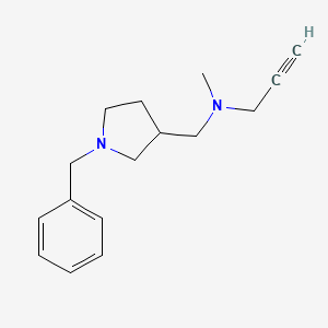 molecular formula C16H22N2 B2749422 N-[(1-苄基吡咯啉-3-基)甲基]-N-甲基丙-2-炔-1-胺 CAS No. 1436256-33-5