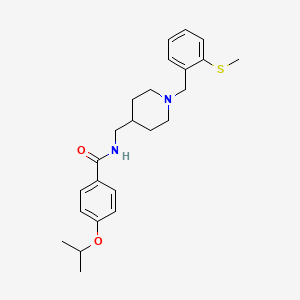 molecular formula C24H32N2O2S B2749423 4-异丙氧基-N-((1-(2-(甲硫基)苯基)哌啶-4-基)甲基)苯甲酰胺 CAS No. 1286698-35-8