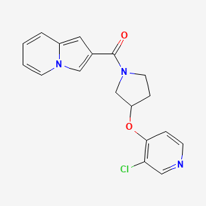 molecular formula C18H16ClN3O2 B2749425 (3-((3-氯吡啶-4-基)氧基)吡咯烷-1-基)(吲哚并[2,3-b]吲哚-2-基)甲酮 CAS No. 2034364-37-7