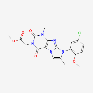 methyl 2-(8-(5-chloro-2-methoxyphenyl)-1,7-dimethyl-2,4-dioxo-1H-imidazo[2,1-f]purin-3(2H,4H,8H)-yl)acetate