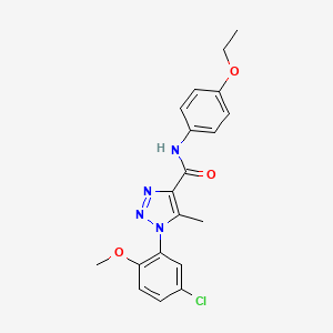 molecular formula C19H19ClN4O3 B2749436 1-(5-chloro-2-methoxyphenyl)-N-(4-ethoxyphenyl)-5-methyl-1H-1,2,3-triazole-4-carboxamide CAS No. 866896-28-8