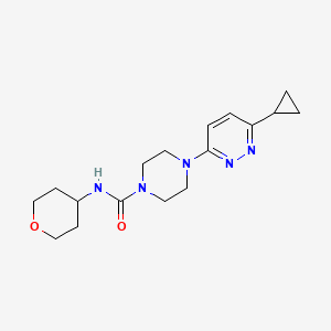 molecular formula C17H25N5O2 B2749437 4-(6-cyclopropylpyridazin-3-yl)-N-(tetrahydro-2H-pyran-4-yl)piperazine-1-carboxamide CAS No. 2195941-42-3