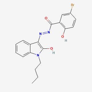 molecular formula C19H18BrN3O3 B2749440 (Z)-5-溴-N'-(1-丁基-2-氧代吲哚-3-基亚甲基)-2-羟基苯甲酰肼 CAS No. 613219-76-4