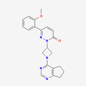 molecular formula C21H21N5O2 B2749443 2-[1-(6,7-Dihydro-5H-cyclopenta[d]pyrimidin-4-yl)azetidin-3-yl]-6-(2-methoxyphenyl)pyridazin-3-one CAS No. 2380086-53-1