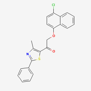 molecular formula C22H16ClNO2S B2749444 2-[(4-Chloro-1-naphthyl)oxy]-1-(4-methyl-2-phenyl-1,3-thiazol-5-yl)-1-ethanone CAS No. 478047-43-7