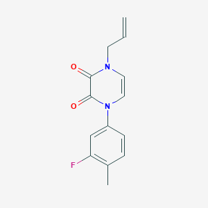 molecular formula C14H13FN2O2 B2749450 1-烯丙基-4-(3-氟-4-甲基苯基)吡嗪-2,3(1H,4H)-二酮 CAS No. 1207058-54-5