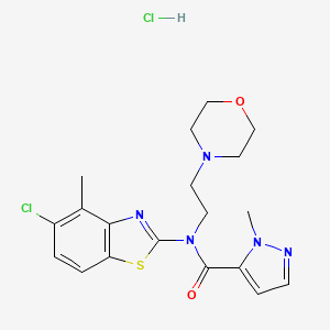 molecular formula C19H23Cl2N5O2S B2749456 N-(5-chloro-4-methylbenzo[d]thiazol-2-yl)-1-methyl-N-(2-morpholinoethyl)-1H-pyrazole-5-carboxamide hydrochloride CAS No. 1189896-40-9