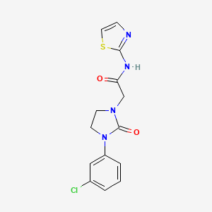 molecular formula C14H13ClN4O2S B2749469 2-(3-(3-chlorophenyl)-2-oxoimidazolidin-1-yl)-N-(thiazol-2-yl)acetamide CAS No. 1257553-29-9