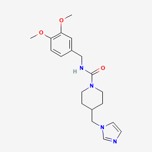 molecular formula C19H26N4O3 B2749472 4-((1H-imidazol-1-yl)methyl)-N-(3,4-dimethoxybenzyl)piperidine-1-carboxamide CAS No. 1396748-39-2