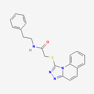 molecular formula C20H18N4OS B2749474 2-([1,2,4]triazolo[4,3-a]quinolin-1-ylthio)-N-phenethylacetamide CAS No. 671199-17-0
