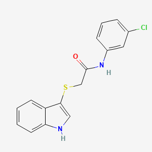 molecular formula C16H13ClN2OS B2749476 N-(3-氯苯基)-2-(1H-吲哚-3-基硫基)乙酰胺 CAS No. 896676-76-9