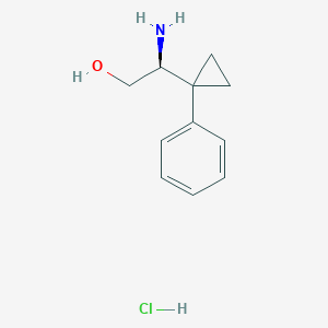 molecular formula C11H16ClNO B2749479 (2S)-2-Amino-2-(1-phenylcyclopropyl)ethanol;hydrochloride CAS No. 2580100-13-4