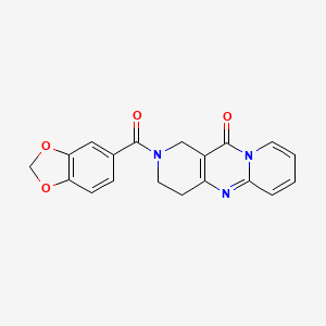 molecular formula C19H15N3O4 B2749481 2-(benzo[d][1,3]dioxole-5-carbonyl)-3,4-dihydro-1H-dipyrido[1,2-a:4',3'-d]pyrimidin-11(2H)-one CAS No. 2034550-29-1