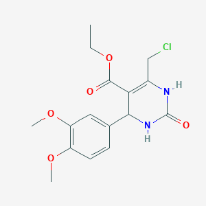 molecular formula C16H19ClN2O5 B2749482 Ethyl 6-(chloromethyl)-4-(3,4-dimethoxyphenyl)-2-oxo-1,2,3,4-tetrahydropyrimidine-5-carboxylate CAS No. 1225023-80-2