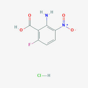 molecular formula C7H6ClFN2O4 B2749488 2-Amino-6-fluoro-3-nitrobenzoic acid;hydrochloride CAS No. 2126162-76-1
