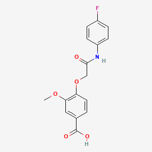 molecular formula C16H14FNO5 B2749493 4-{[(4-氟苯基)氨基甲酰]氧基}-3-甲氧基苯甲酸 CAS No. 522624-55-1