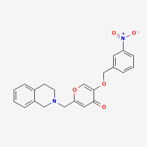 molecular formula C22H20N2O5 B2749495 2-(3,4-dihydro-1H-isoquinolin-2-ylmethyl)-5-[(3-nitrophenyl)methoxy]pyran-4-one CAS No. 898418-32-1