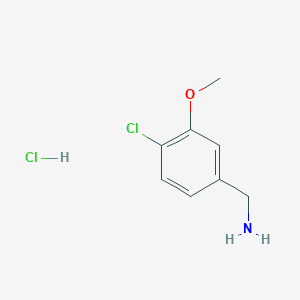 molecular formula C8H11Cl2NO B2749502 (4-Chloro-3-methoxyphenyl)methanamine hydrochloride CAS No. 169045-11-8
