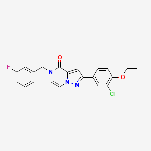 molecular formula C21H17ClFN3O2 B2749503 2-(3-chloro-4-ethoxyphenyl)-5-(3-fluorobenzyl)pyrazolo[1,5-a]pyrazin-4(5H)-one CAS No. 1358011-13-8