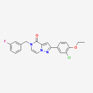 molecular formula C21H17ClFN3O2 B2749503 2-(3-氯-4-乙氧基苯基)-5-(3-氟苯甲基)吡唑并[1,5-a]吡嗪-4(5H)-酮 CAS No. 1358011-13-8