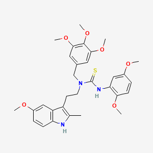 3-(2,5-dimethoxyphenyl)-1-(2-(5-methoxy-2-methyl-1H-indol-3-yl)ethyl)-1-(3,4,5-trimethoxybenzyl)thiourea