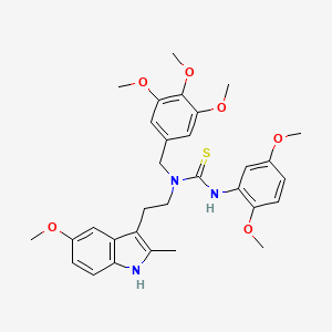 molecular formula C31H37N3O6S B2749506 3-(2,5-二甲氧基苯基)-1-(2-(5-甲氧基-2-甲基-1H-吲哚-3-基)乙基)-1-(3,4,5-三甲氧基苯甲基)硫脲 CAS No. 850934-55-3