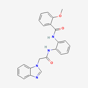 molecular formula C23H20N4O3 B2749509 N-(2-(2-(1H-苯并[d]咪唑-1-基)乙酰氨基)苯基)-2-甲氧基苯甲酰胺 CAS No. 1207017-21-7